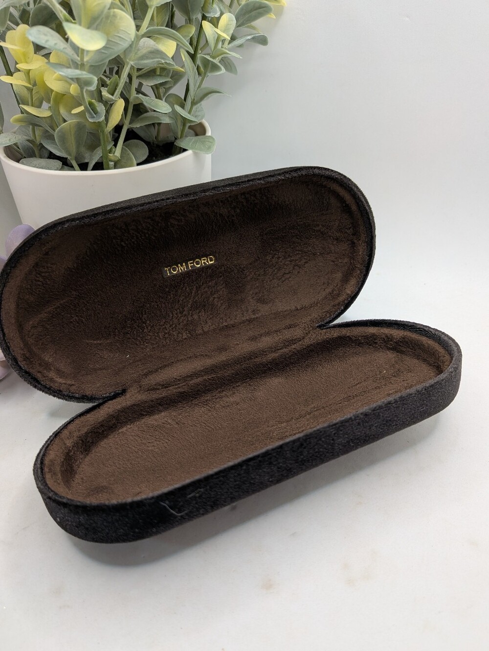 Tom Ford Velvet Brown and Black Sunglasses Eyewear Case